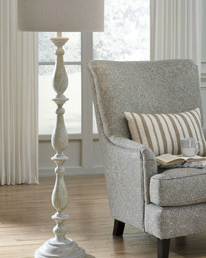  this floor lamp is full of character and style. Its candlestick design and drum shade will add a dose of casual chicness to your living space.<br><br><b>Additional Dimensions</b><br><ul><li>Shade: 0-"</li><li>Base: 0-"</li><li>C