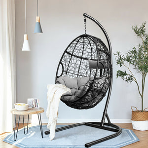 Rugged frame ensure the stability<br>Combined with non-slip pads for increased stability<br>Comfortable pillow and cushion are included for enhanced comfort<br>Safety hook and hanging chain provide better balance<br>Widely used indoor or outdoor<br>Relax 