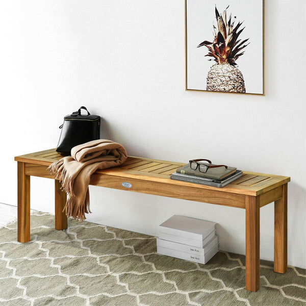 Solid acacia wood for durability and long service life Hollow slat design for great ventilation and prevent water accumulation Solid and thick legs provide stability and avoid shaking Stable base ensures security and high load bearing of 700 lbs Well matc
