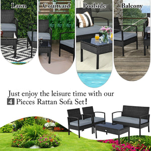 Made of sturdy and solid steel frame with all weather PE rattan  this patio rattan furniture set can keep stability and durability for long time use. Â  Breathable and soft cushions will hold you comfortably and the cover of cushion can be removed with sm