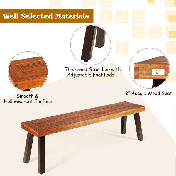 Â Solid acacia wood for durability and long service life<br>Â Solid and thick steel legs provide stability and avoid shaking<br>Â Stable base with adjustable foot pads ensures security and high load-bearing of 700 lbs<br>Â Well match with table and other 
