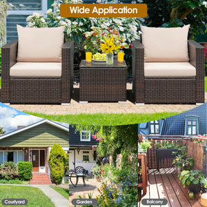 Made of sturdy steel and premium rattan  the sofa set is sturdy and durable which can be used for a long time. Â  Comes with a tempered glass top table  not only can you place some drinks or snacks on the hard tabletop to take conveniently but also some d