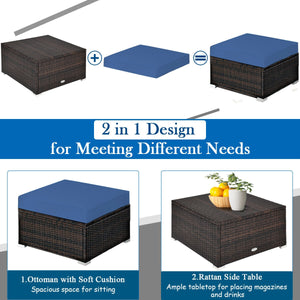 Sturdy steel structure provides strong stability and large bearing capacity<br>Durable and weather-resistant PE rattan provides a long service life<br>Lofty sponge padded seat and back cushions for more comfort and relaxation<br>Removable cushion cover wi