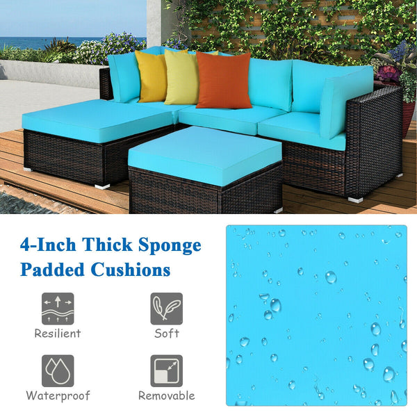 Sturdy steel structure provides strong stability and large bearing capacity<br>Durable and weather-resistant PE rattan provides a long service life<br>Lofty sponge padded seat and back cushions for more comfort and relaxation<br>Removable cushion cover wi