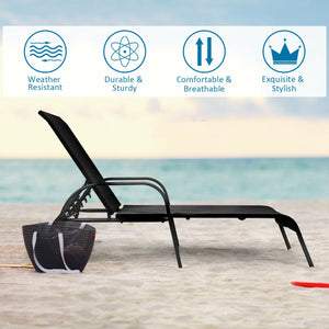 Don't leave the lounge chairs outside in raining days for prolonging its' using life <br>Made of Sun-proof and breathable fabric for long-lasting use <br>Powder coated steel frame provides sturdy support <br>Thick legs and anti-slip pads provide extra sta