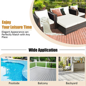 Durable and weather-resistant material can be used for a long time<br>Sturdy frame ensures strong stability and large bearing capacity<br>Removable cushion cover with zipper makes it convenient to clean<br>Soft sponge cushions and pillows provide more com