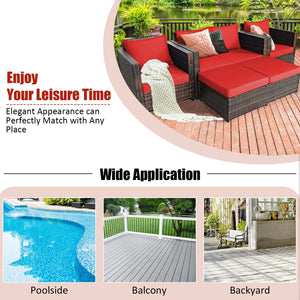 Durable and weather-resistant material can be used for a long time<br>Sturdy frame ensures strong stability and large bearing capacity<br>Removable cushion cover with zipper makes it convenient to clean<br>Soft sponge cushions and pillows provide more com