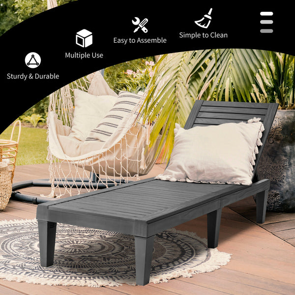 Sturdy construction and 6 reinforced legs offer strong support<br>Adjustable backrest with 5 positions can meet your different needs<br>Simple and stylish style can well match with other outdoor furniture<br>The hollowed-out design helps to ventilate and 