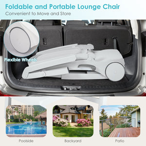 This sun lounger is your best choice for outdoor recreation. The backrest is adjustable for 6 angles so that you can customize the angle you want according to your needs. Â  The folding design is specially designed for you to save storage space when not i