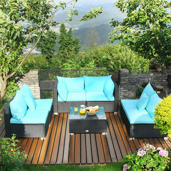 Free combination of sectional sofa as per your needs<br>Solid structure with L shape aluminum feet<br>Exquisite PE wicker frame adds unique charm<br>Comfortable sofa set with thick cushions and soft pillows<br>The cover of seat cushion is removable and wa