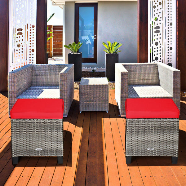 Â Can be used as additional seats with comfortable seat cushions<br>Â Ropes for keeping seat cushions with ottomans tightly<br>Â Serves as footstools for combining with other outdoor furniture<br>Â Waterproof and removable cushion covers for easy maintena