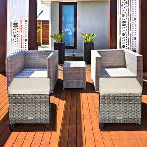 Â Can be used as additional seats with comfortable seat cushions<br>Â Ropes for keeping seat cushions with ottomans tightly<br>Â Serves as footstools for combining with other outdoor furniture<br>Â Waterproof and removable cushion covers for easy maintena