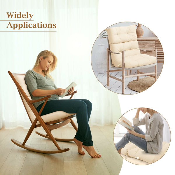 Superior sponge offers comfortable and soft sitting experience for you <br>Woven suede bedford cord provides smooth feeling and extra comfort <br>Convenient for you to suit different furniture with three-fold design <br>High quality string ties are not ea