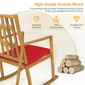 It will be a great experience to relax on a patio rocker with gentle rocking and cozy breeze. Â  And this patio rocking chair will be your perfect choice. The rocking chair is designed with a scientific sturdy base  and your body will be always within the