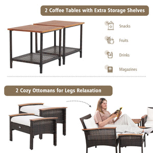 Ship and arrive in 3 boxes  delivery time may vary per box <br>All screws are well packed in the first box <br>Weather-resistant mix brown PE rattan for outdoor durability <br>Ensure strong stability with a sturdy steel frame and solid acacia wood <br>The