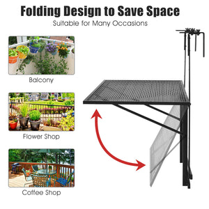 The hanging flower pot rack brings you extra usable space  as long as there is a fence for it to hang. Â  Multifunctional shelves can increase space for placing flower pots. Additionally  if you want to enjoy the sunbath on the balcony  this shelf can be 