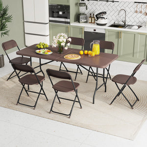 Features a weatherproof HDPE tabletop for extended outdoor use<br>Wood-like texture for more elegance<br>Honeycomb construction for added stability<br>Offers a spacious 6 x 2.5 ft tabletop for multiple food and drinks<br>Supported by robust and well-coate
