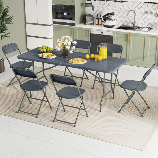 Features a weatherproof HDPE tabletop for extended outdoor use<br>Wood-like texture for more elegance<br>Honeycomb construction for added stability<br>Offers a spacious 6 x 2.5 ft tabletop for multiple food and drinks<br>Supported by robust and well-coate