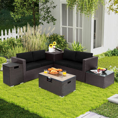4 boxes delivery  arrival time may vary<br>Soft padded cushions for ultimate comfort<br>Remove the cushion covers for easy cleaning<br>40 000 BTU heat output for efficient heating<br>Easy to operate with the simple ignition system<br>Use the fire pit tabl