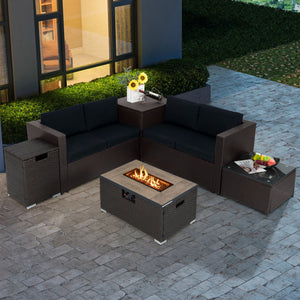 4 boxes delivery  arrival time may vary<br>Soft padded cushions for ultimate comfort<br>Remove the cushion covers for easy cleaning<br>40 000 BTU heat output for efficient heating<br>Easy to operate with the simple ignition system<br>Use the fire pit tabl