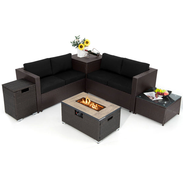 4 boxes delivery  arrival time may vary<br>Soft padded cushions for ultimate comfort<br>Remove the cushion covers for easy cleaning<br>40 000 BTU heat output for efficient heating<br>Easy to operate with the simple ignition system<br>Use the fire pit tabl