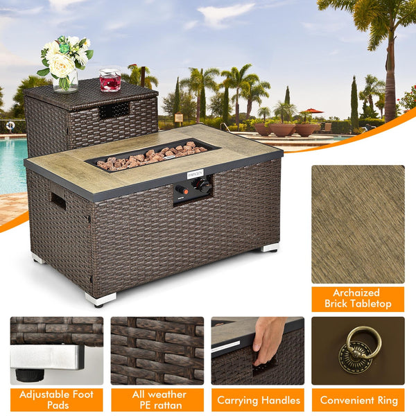 4 boxes delivery  arrival time may vary<br>Soft padded cushions for ultimate comfort<br>Remove the cushion covers for easy cleaning<br>40 000 BTU heat output for efficient heating<br>Easy to operate with the simple ignition system<br>Use the fire pit tabl