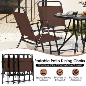 Patio dining set with umbrella is perfect for your patio  lawn and garden<br>Tempered glass tabletop and rustproof frame can stand the test of time<br>The 71" umbrella with strap design for space-saving when not in use<br>Heavy-duty steel frame and breath