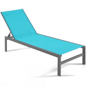Lightweight and rustproof aluminium frame can stand the test of time<br>Premium fabric is quick-drying  breathable and durable<br>6-position adjustable recliner allows you to set a desired angle<br>This chaise lounge chair can be used completely flat<br>A