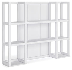 Casual style with substance. The classic white finish of this dining hutch adds a relaxed vibe to a delicious design that exudes a modern farmhouse aesthetic. There-'s more than enough room to display dishes, framed photos and plants on the open storage s