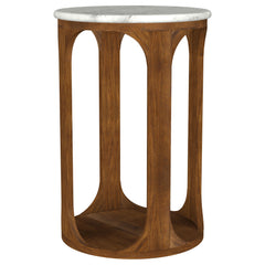 Elevate your living space with this sophisticated side table, blending timeless materials with modern design. Featuring a stunning round genuine marble top, it offers a luxurious surface for displaying decor or holding beverages. The sturdy frame is exper