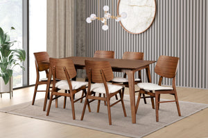 Oscar - Rectangle Table & 6 Chairs - Walnut