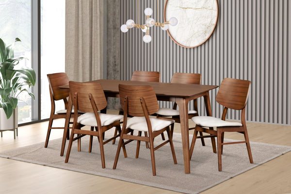 Oscar - Rectangle Table & 6 Chairs - Walnut