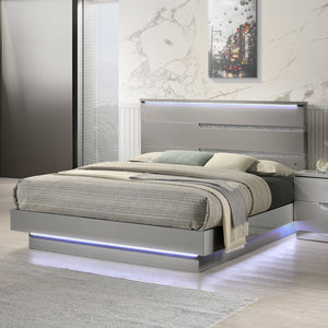 Paradox - 5/0 Queen Bed - Gray Gloss