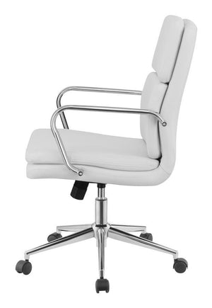 Ximena - Upholstered Adjustable Mid Back Office Chair - White