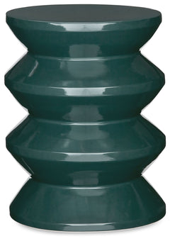 Become enamored by the bold curves of this accent stool. A teal glaze gleams against the dynamically designed ceramic piece, supporting house plants, decor or your beverage of choice in simply stunning style. This versatile piece is indoor-outdoor safe.<b