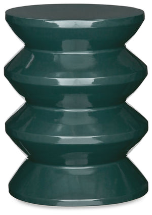Become enamored by the bold curves of this accent stool. A teal glaze gleams against the dynamically designed ceramic piece, supporting house plants, decor or your beverage of choice in simply stunning style. This versatile piece is indoor-outdoor safe.<b