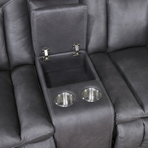 Morello - Console Loveseat With Power Footrest - Gray