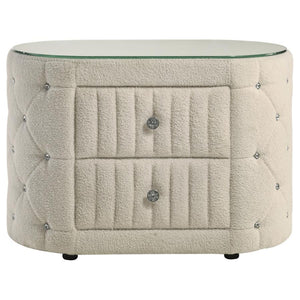  offers both a luxurious feel and eye-catching detail. Two spacious drawers provide amp