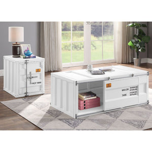 Accent your living room in effortless style with the Cargo occasional tables. The impressive design elements of the coffee and end tables mix contemporary and industrial themes into one impressive transitional look. The unique tables feature with metal ac