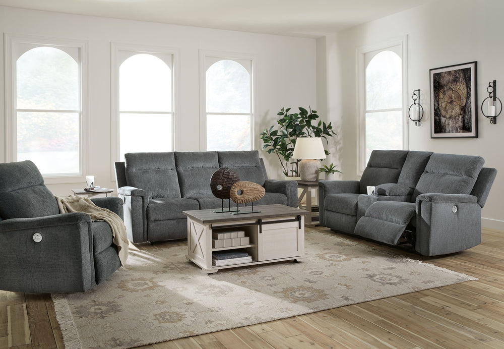 The ability to go from fully upright to relaxed and stretched out, all at the touch of a button, awaits. A beautiful blend of plush upholstery and casual style, this power reclining set invites you to sink into ultimate comfort. Whether you-'re hosting gu
