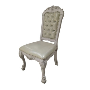 Dresden - Side Chair (Set of 2) - Fabric & Bone White Finish<br/><br/><b>Product Features</b><ul><li>Padded Seat & Back</li></ul><br/>