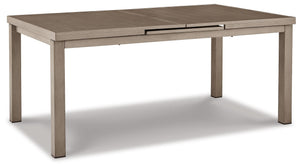 Balancing effortless natural beauty and minimalist design, this dining table seamlessly brings your contemporary style outdoors. Sporting a wood-look finish, it entices with an extension feature that easily expands the table to provide additional space. T