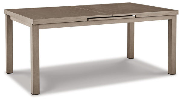 Balancing effortless natural beauty and minimalist design, this dining table seamlessly brings your contemporary style outdoors. Sporting a wood-look finish, it entices with an extension feature that easily expands the table to provide additional space. T