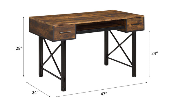 Settea - Desk - Weathered Oak & Black Finish