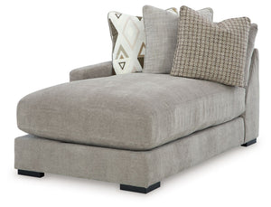 This left-arm facing corner chaise is made with polyester upholstery. Fully finished on all sides, it pairs with other items in the series to make a modular sectional.<br><br><b>Additional Dimensions</b><br><ul><li>Arm height: 24-"</li><li>Seat depth: 51-