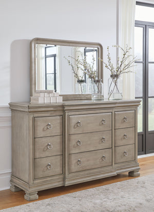  birch veneer and mdf substrate. A light gray finish enhances the natural wood grain colors for a casual look. Drawers feature dovetail construction