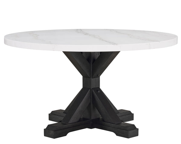 Varley - 5 Piece Round Dining Room Set - White / Gray