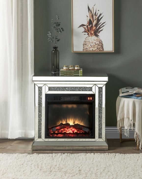 The Noralie LED Electric Fireplace will add a contemporary touch to any room in your home. With its clean lines, this brilliant rectangular accent piece showcases a distinctive style for an intriguing look. The unique piece has beautiful mirrored finish a