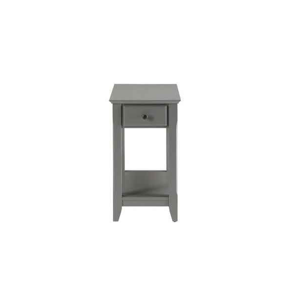  this Bertie side table collection does not take away from living space while still offering open storage as well as a drawer. Offered in four colors white