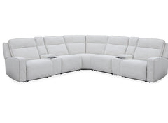 Lancaster features a zero-gravity power recline, adjustable power headrest, stylish track arms, and deep seats offering plush support. Its built-in USB and USB-C chargers make it easy to charge devices. The tilting console includes hidden cupholders, a wi